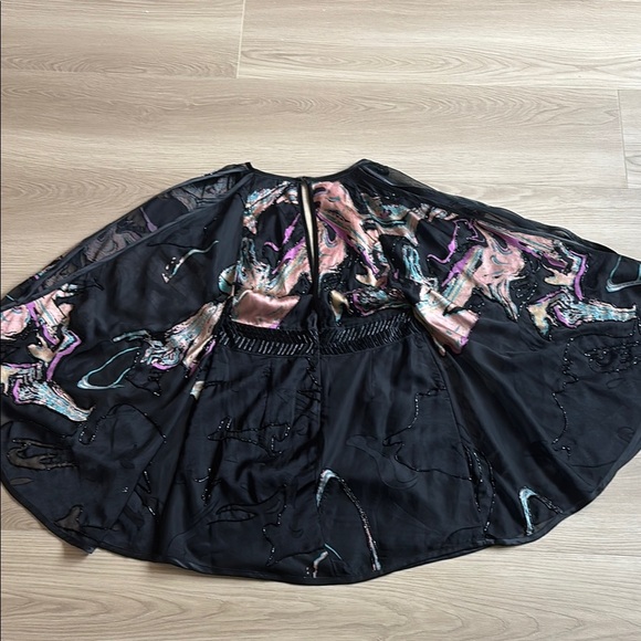 $250 Free People Florence Burnout Cold Shoulder Batwing Sequence Beaded Dress - Picture 9 of 10